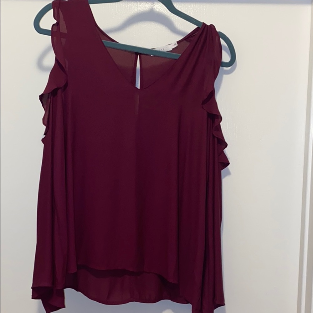 Cold shoulder long sleeve blouse